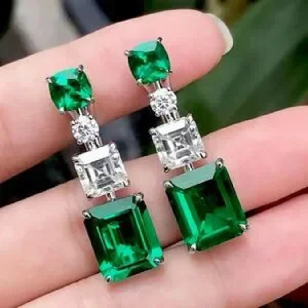 Emerald Elegant Dangle Drop Earrings